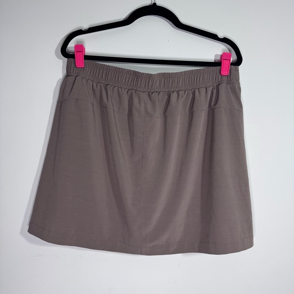 prAna XL Brown Athletic Skort Stretch Snap Side Built In Shorts Women - Picture 2 of 8